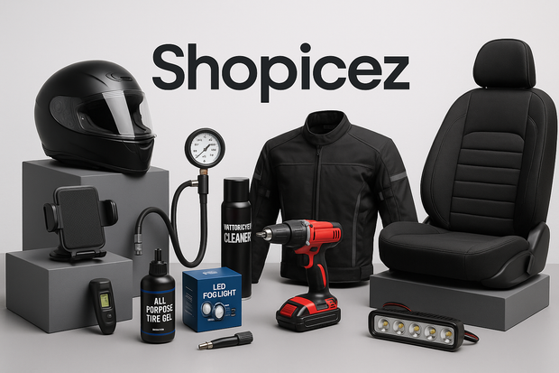 car and motorbike products with logo shopicez